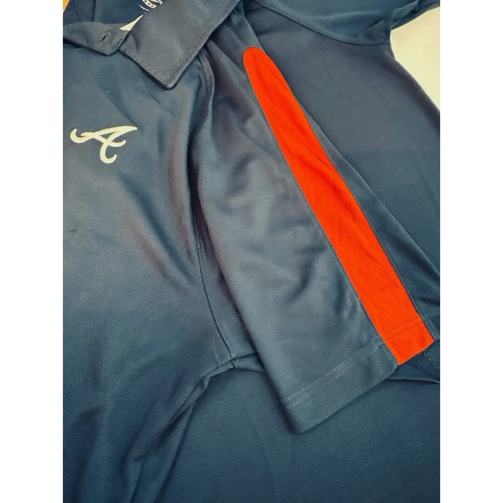 Nike Dri-FIT Atlanta Braves Men Polo Shirt XL Navy Blue MLB Short Sleeve